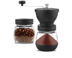 Handmatige koffiemolen - Handheld koffiemolen - Koffiemolen - met keramische maalschijf - Voor filterkoffie, French Press - PP - Zwart