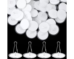 Pack of 50 Self-Adhesive Ceiling Hooks Ceiling No Drilling Adhesive Hooks Flagpole Clips Ceiling for Bedroom Bathroom Decorative Hooks Bedroom Wall Carnival,2 cm