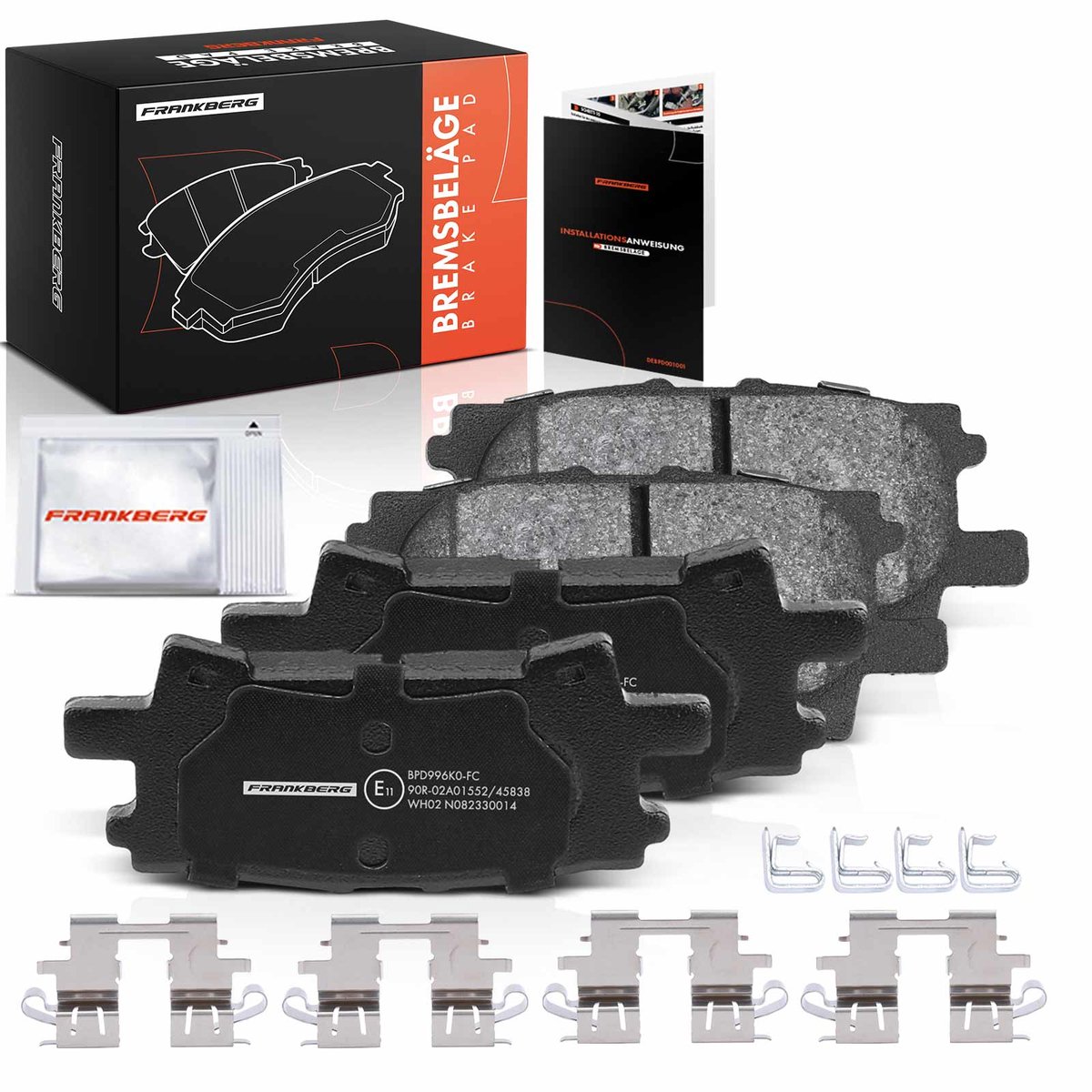 Frankberg 4x Remblokken Achteras voor Lexus RX U3 Toyota