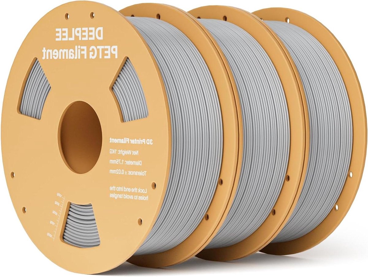 3D Print Filament - PETG Materiaal - Functionele Onderdelen - Hoge Maatnauwkeurigheid - 175 mm 3 kg - Grijs