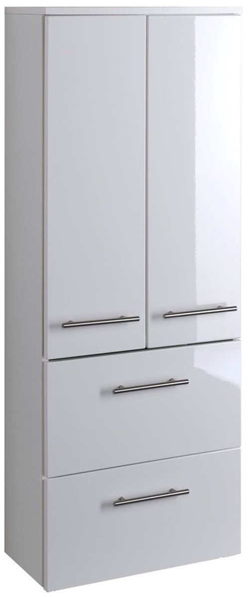 Badkamerkast Small 50cm 2 deuren & 2 lades - hoogglans wit - Held - Smalle kasten - Wit - MDF; Spaanplaat - Smalle kasten -