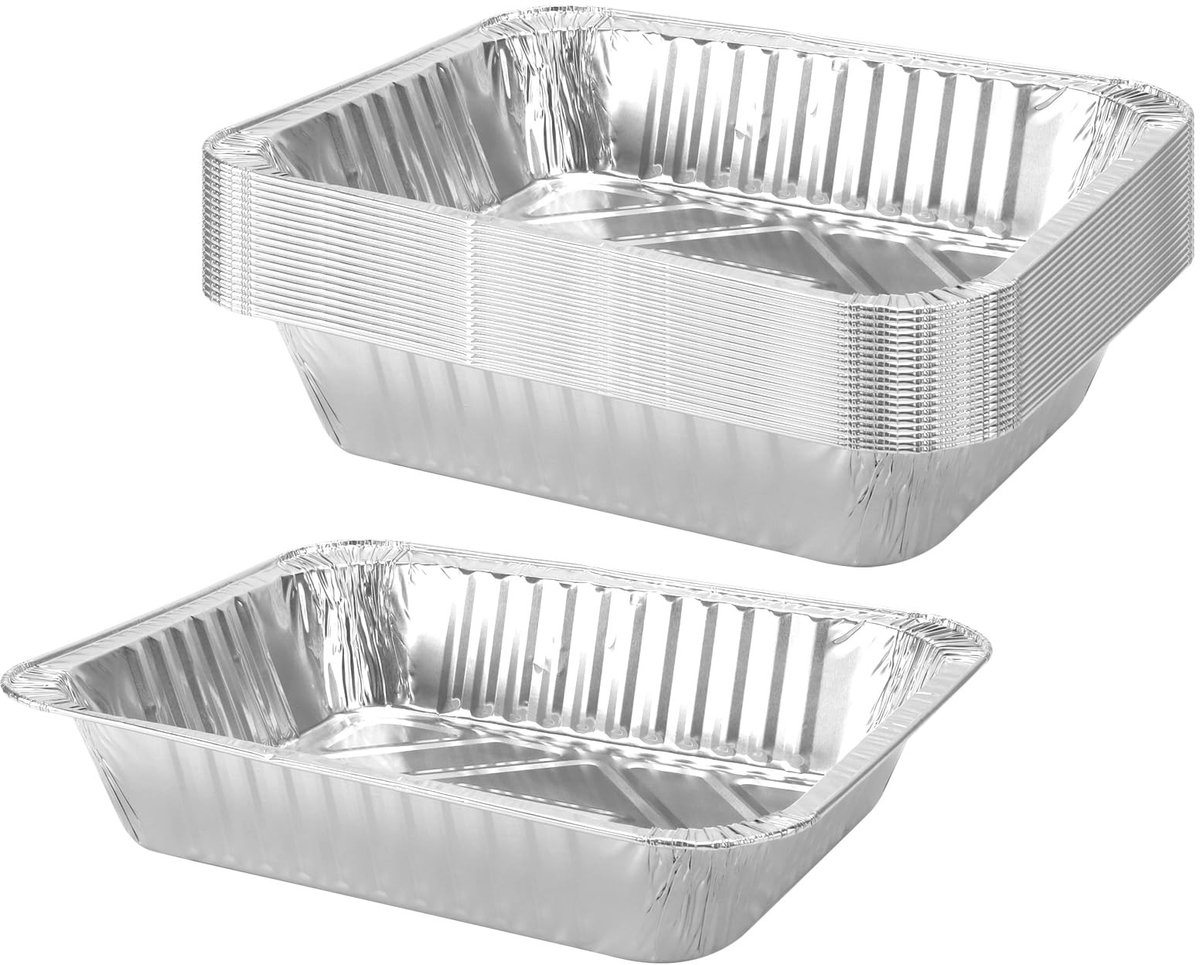 Dailygoods - Cosensi - Aluminiumfolie Dienbladen 32 x 26 cm, 20 Stuks voor Grillen en Feesten