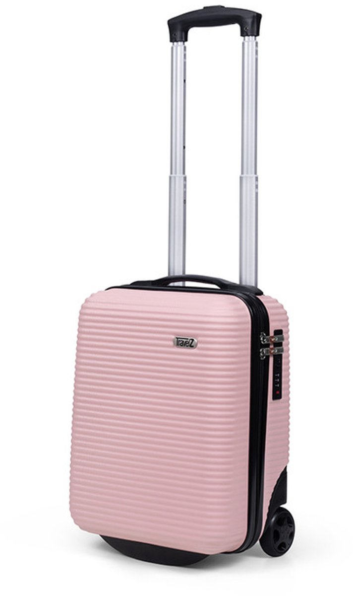 TravelZ Horizon Underseat Koffer 40cm - Lichtgewicht handbagage 20 liter met 2 wielen - Baby Roze
