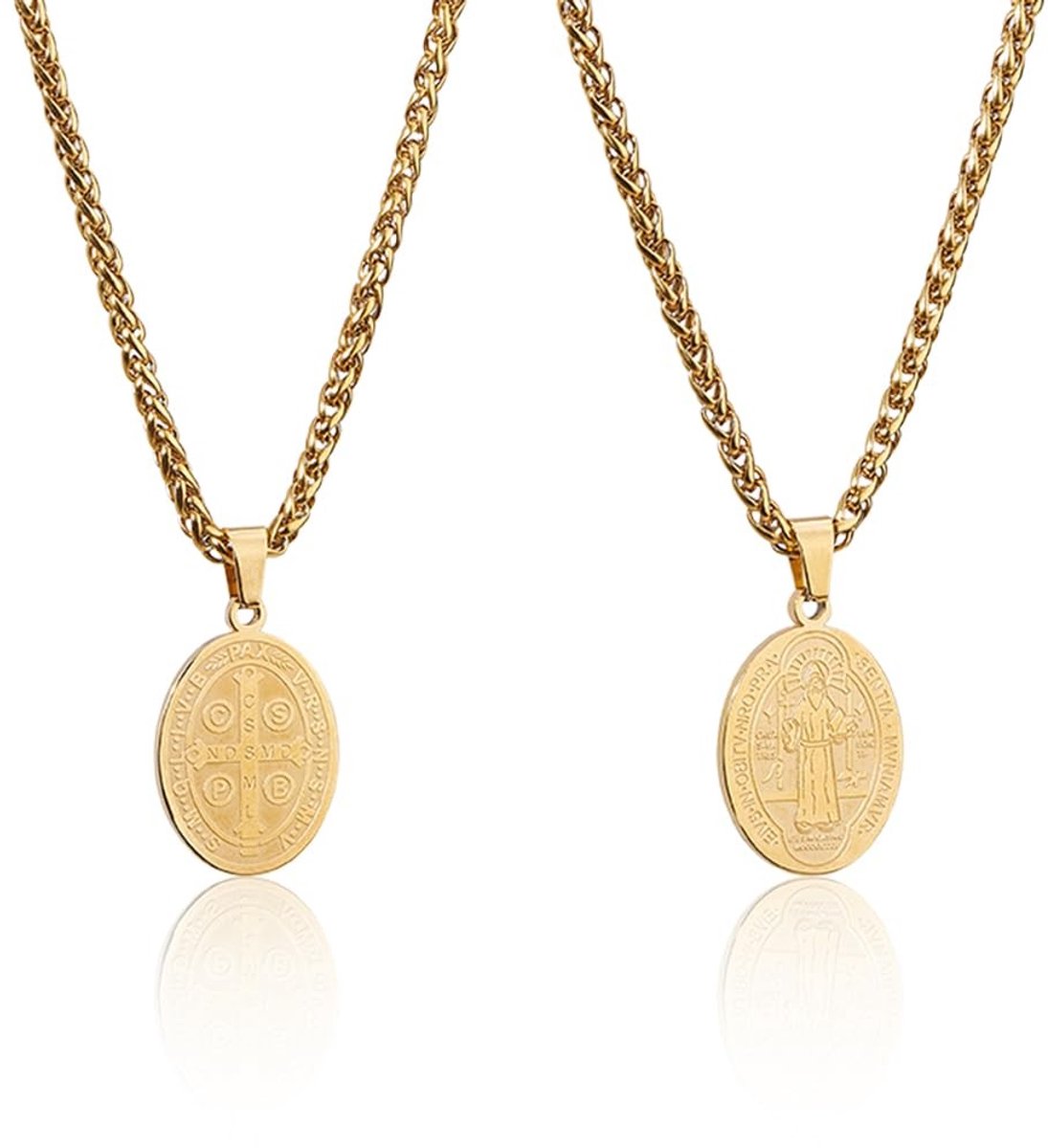 Dailygoods - St Benedictus Medaille Kettingen Set van 2