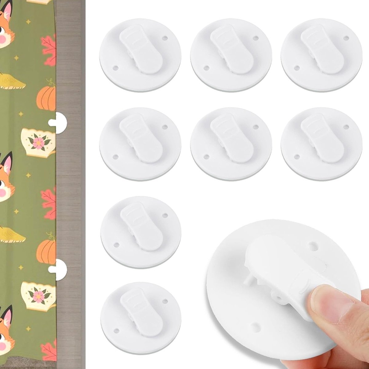 Dailygoods - Cosensi - Douchegordijnclips met Gewichten, Zelfklevend en Winddicht