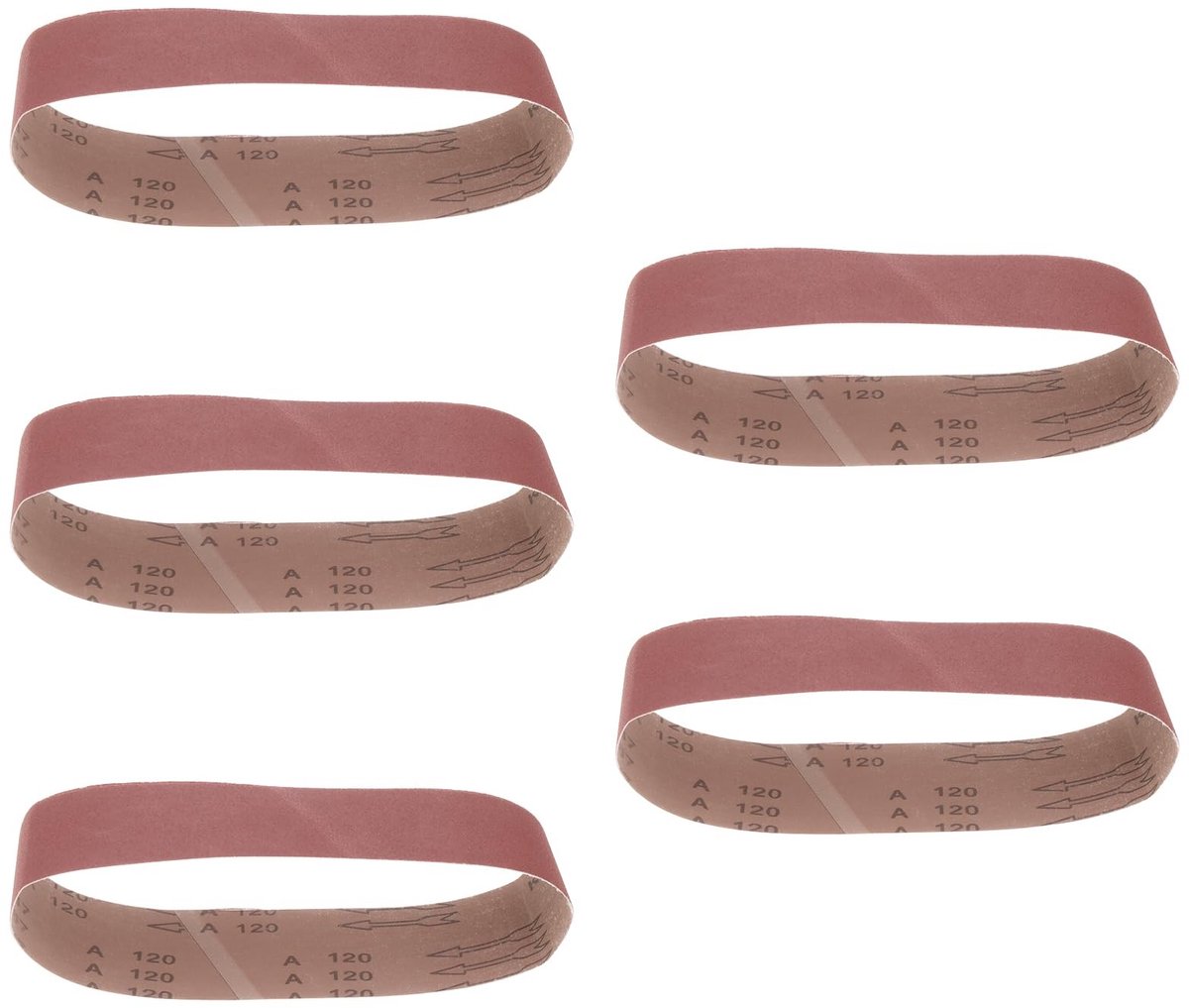 Dailygoods - Set van 5 Schuurbanden 120 Grit voor Power Bandschuurmachines