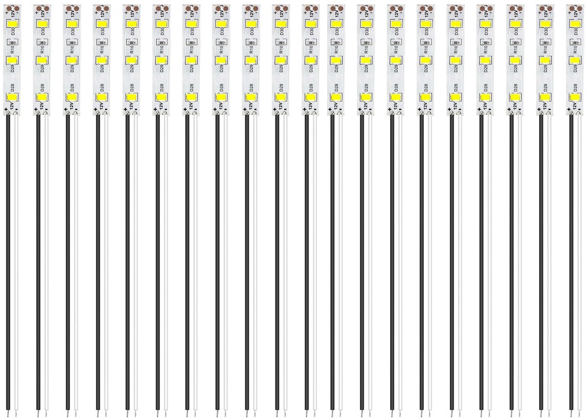 Dailygoods - Cosensi - Dailygoods - 20 Stuks 50 mm Voordraad LEDstrips 2335 SMD voor Modelbouw Verlichting Wit