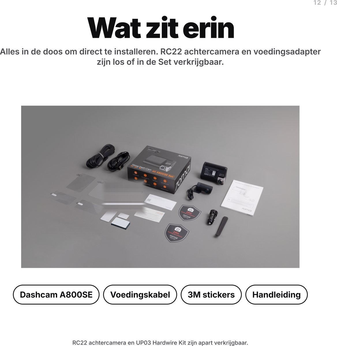 70mai Dash Cam 4K A800SE - Dashcam - 4K Ultra HD opname met HDR - GPS en ADAS rijassistentie - Parkeerstand beveiliging - WiFi app bediening - G-sensor voor incidentdetectie en continue opname thumbnail 8