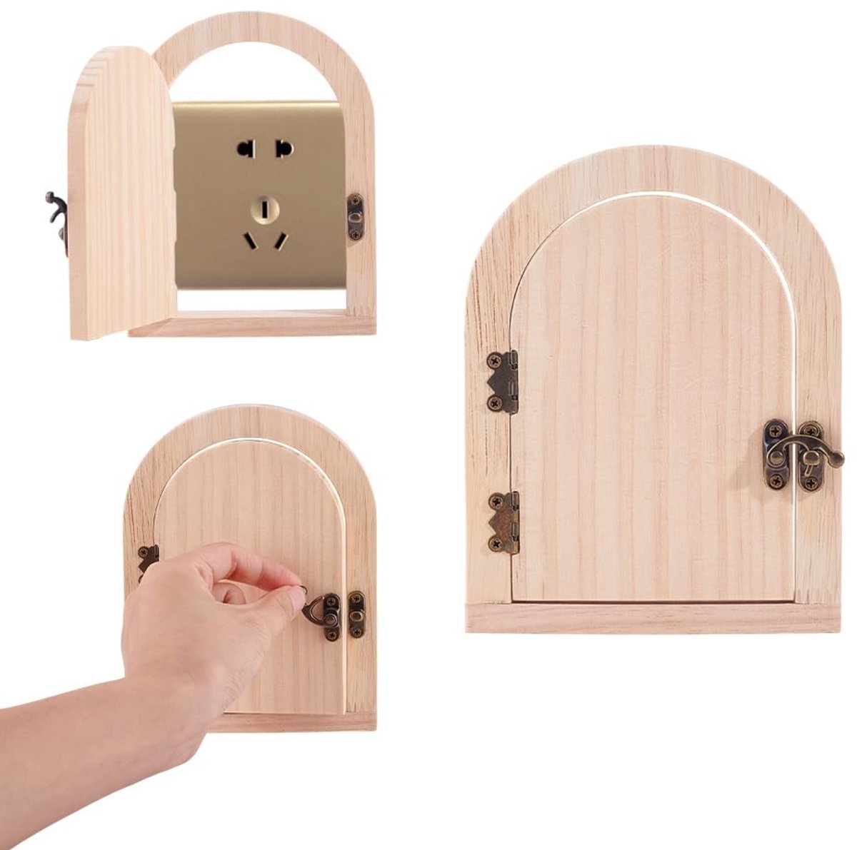 Dailygoods - 2 Stuks Houten Lichtschakelaar Covers voor Decoratie