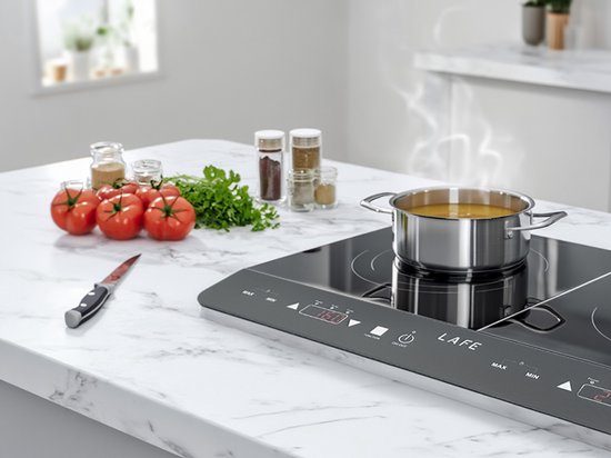 Lafe - Elektrische Kookplaat - Inductiekookplaat - Campingkooktoestel - Elektrisch - Draagbaar - 3500W - dubbel - CIY 002 - Zwart — afbeelding 3