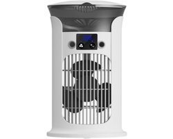 Draagbare airconditioner, draagbare koeler, stille verstelbare kantoorventilator, 4 ventilatorsnelheden, 2 nevelstanden, 180° zwenking, gekleurde verlichting, wit