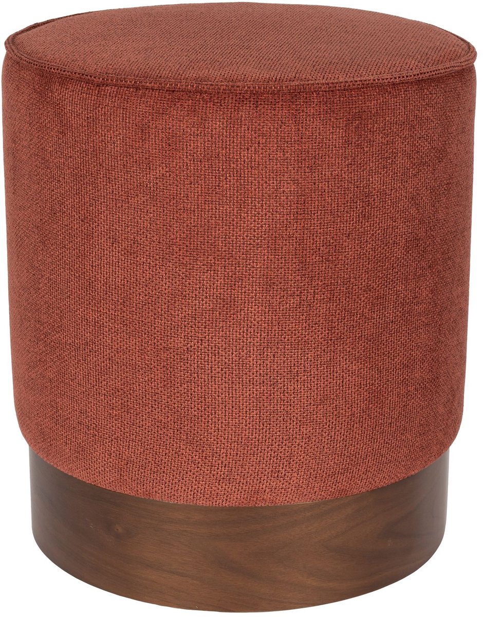Dutchbone Bellevue Poef Rond Rood