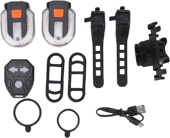 Fietsrichtingaanwijzers, USB Oplaadbare, Gesplitste Richtingaanwijzers met 60 Lm Hoge Zichtbaarheid, IPX4 Waterdichte LED-fietsverlichting voor Verkeersveiligheid, Draadloze — afbeelding 5