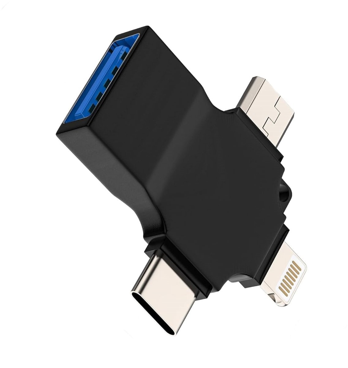 carmdering - 3-In-1 Adapter - Multifunctionele Dongle - USB Hub - Drie Aansluitingen - Snelle Dataoverdracht - Metaallegering - Duurzaam Ontwerp - Universele Compatibiliteit - 1 Stuk