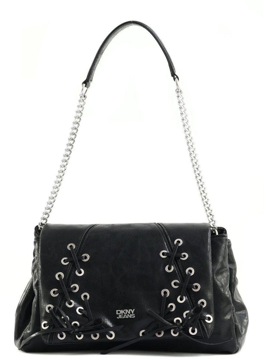 DKNY schoudertas Milla Shoulder Bag Black / Silver zwart