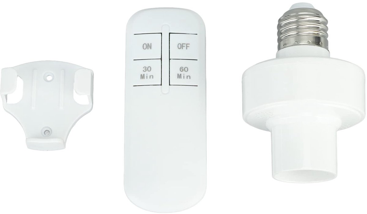 Dailygoods - Afstandsbediening Gloeilampfitting - Eenvoudige Installatie - Laag Stroomverbruik - E27-lampbasis - Gebruiksvriendelijk - Geschikt voor T