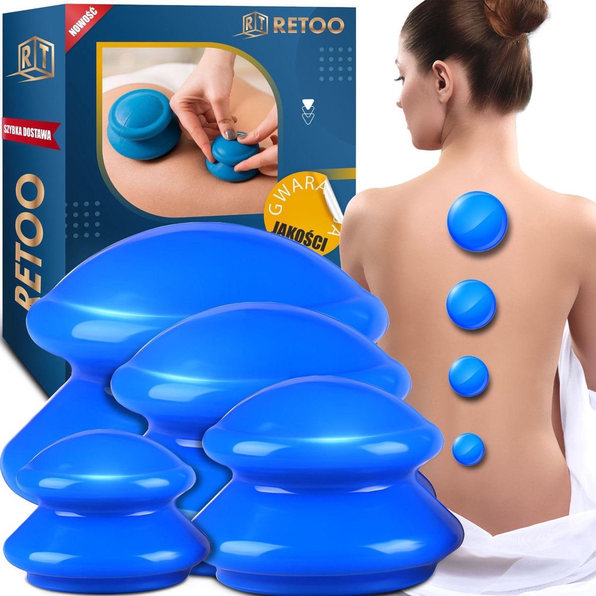 Dailygoods - Set van 4 Massage-Zuignappen voor Lichaamsbehandeling