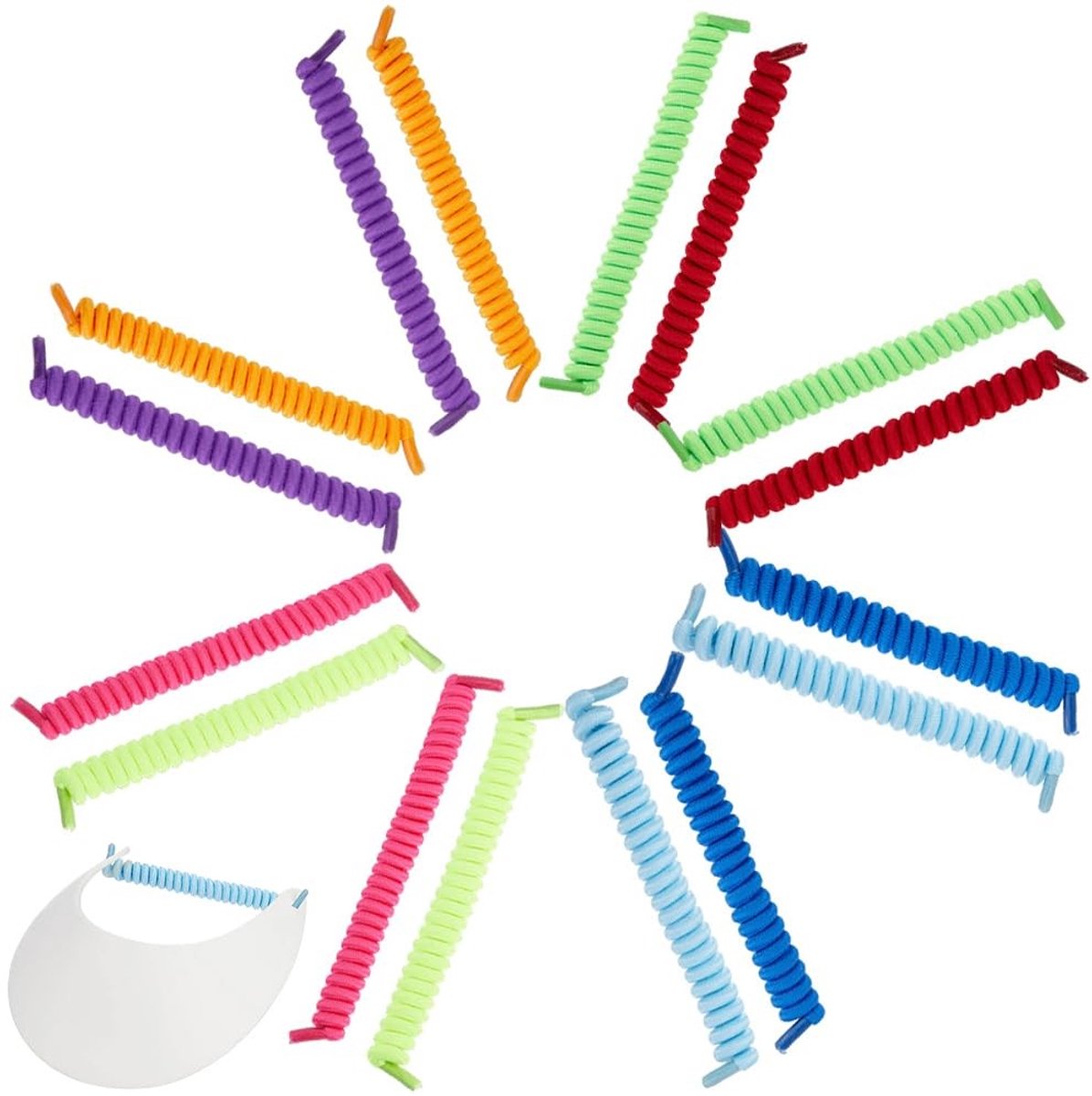 Dailygoods - 8 Paar Krullende Schoenveters zonder Strik