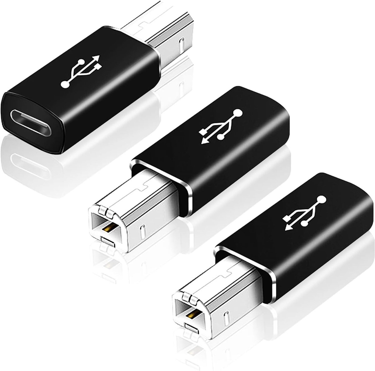 Dailygoods - Set van 3 USB B naar USB C-adapters voor Diverse Toepassingen
