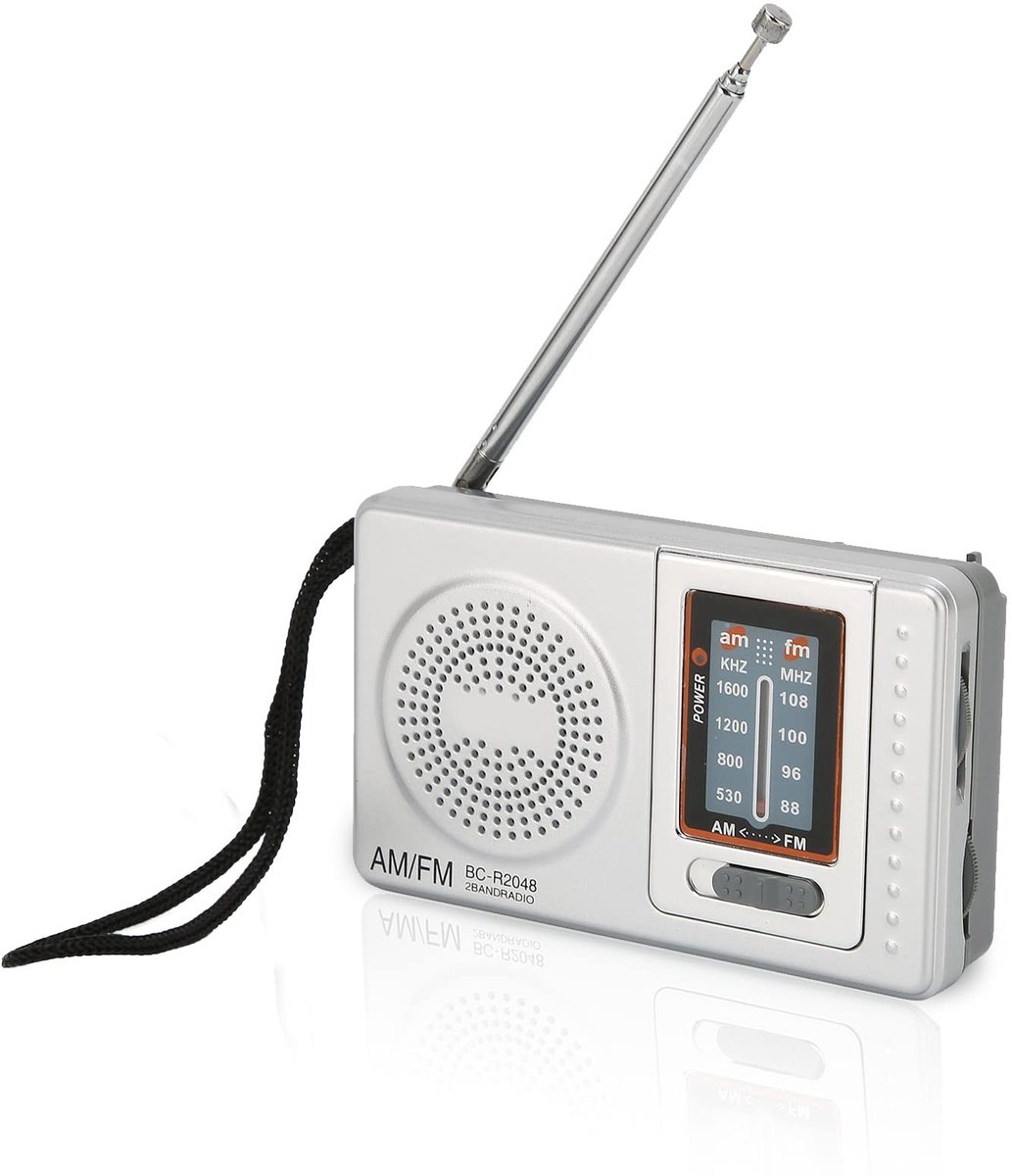 Dailygoods - Dailygoody - Transistorradio - Mini-radio - Draagbare Weerradio - Batterij-aangedreven - Uitstekende Ontvangst - Geschikt voor Noodgevallen - Compact .