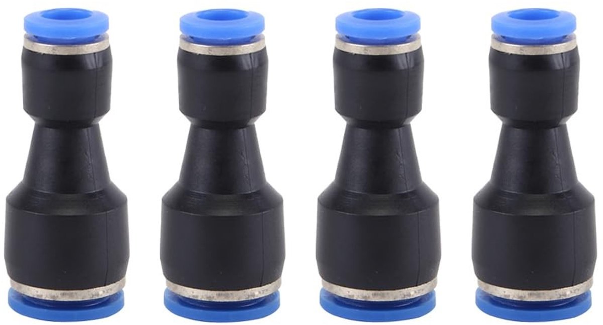 Dailygoods - Dailygoody - Pneumatische Fittingen - Luchtconnector - Snelkoppelingsconnector - 4-pack - Push-Luchtconnector - Voor machines en elektronica