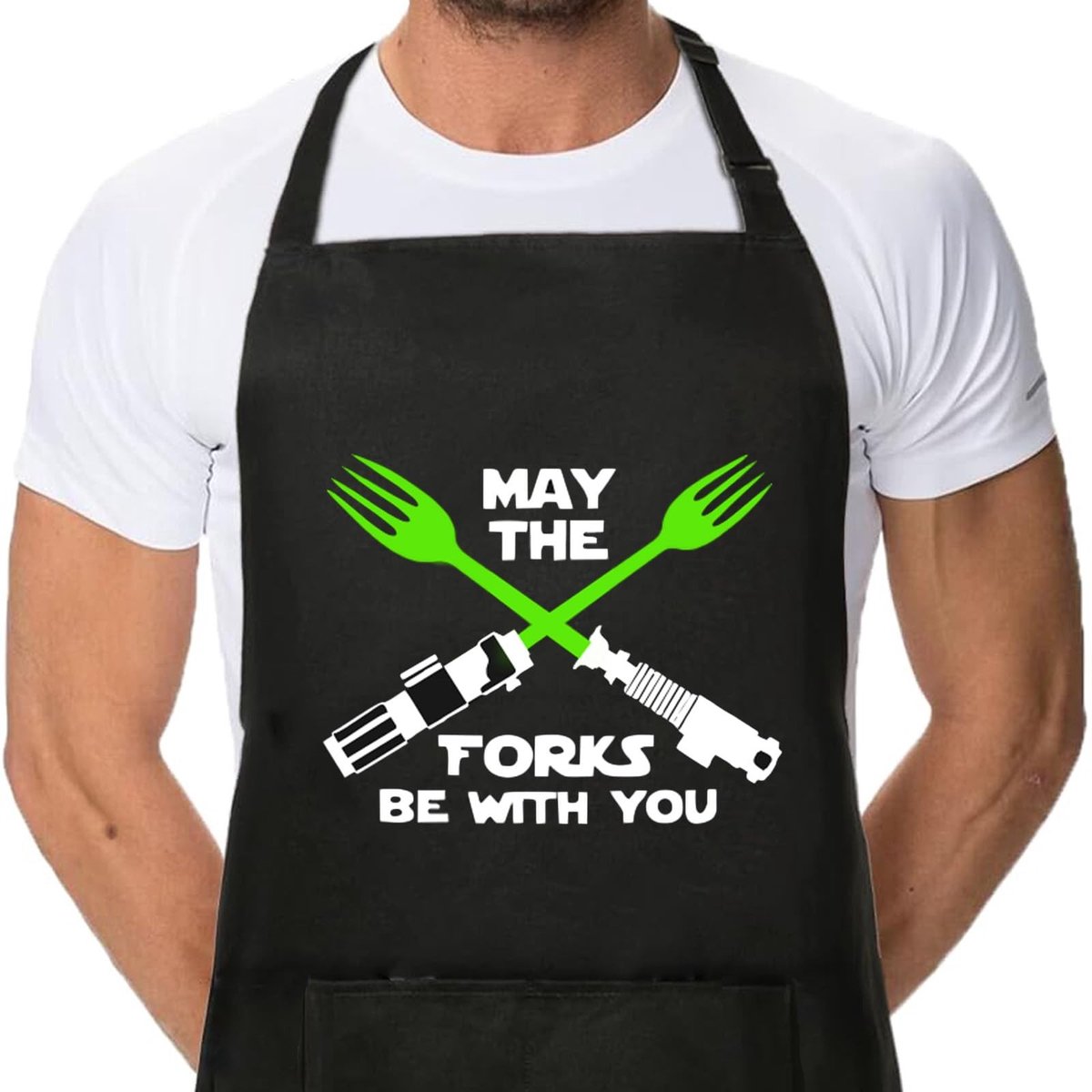 Dailygoods - Dailygoody - Keukenschort - Waterdicht keukenschort met 2 zakken - Uniek Star Wars design - Voor dames en heren - Perfect voor koken en grillen