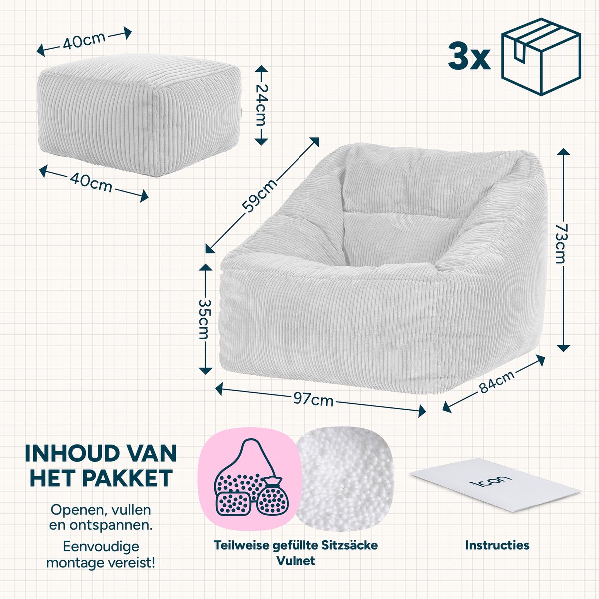 icon icon Natalia XL Zitzakfauteuil - afbeelding 4