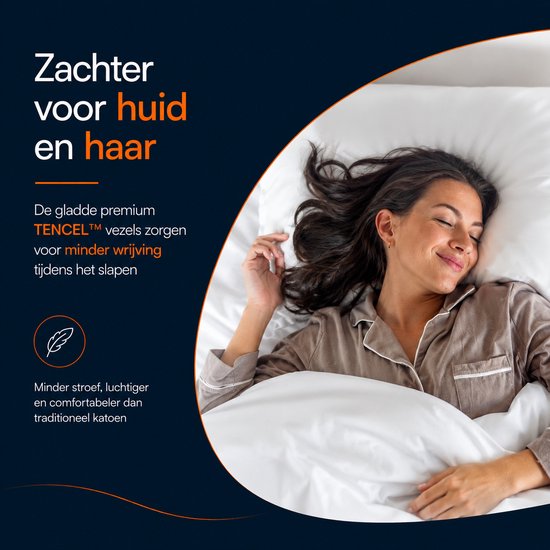 Slowwave NightBreeze dekbedovertrekset - Inclusief 2 kussenslopen - 100% TENCEL™ lyocell - Extreem zacht/comfortabel - Altijd een heerlijke slaaptemperatuur - Vochtregulerend - Hypoallergeen & antibacterieel - Kleur: Arctic White - Formaat: 200x220cm — afbeelding 4
