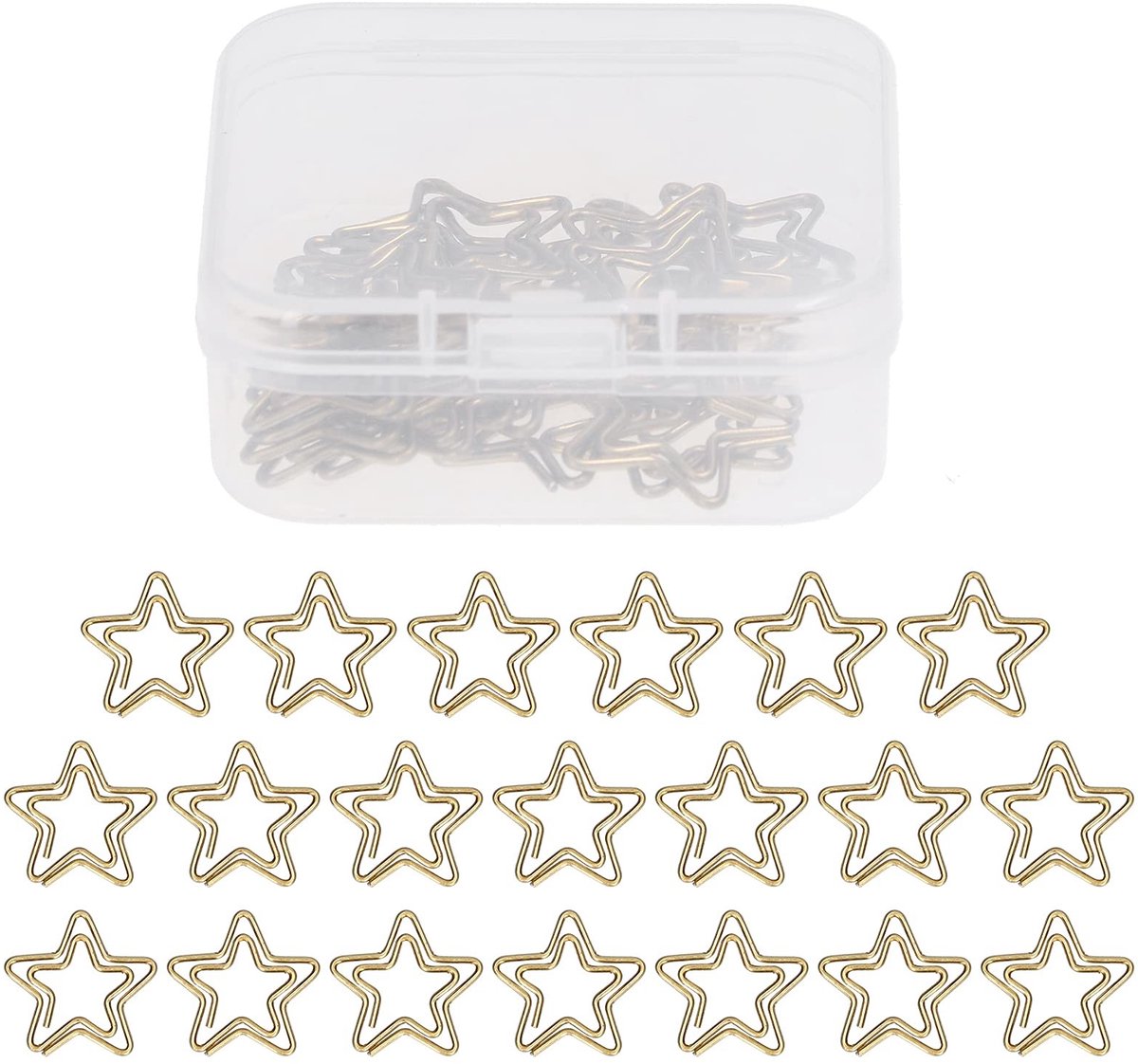 Dailygoods - Dailygoody - Mini-paperclips - Stervorm - Licht en draagbaar - Metaal - Organisatie van documenten - Voor kantoor en school - 20 stuks