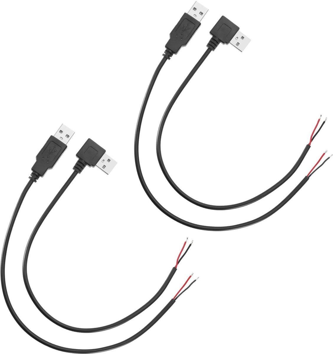 Dailygoods - Set van 4 USB 2.0 Open Eind Kabels voor DIY Projecten