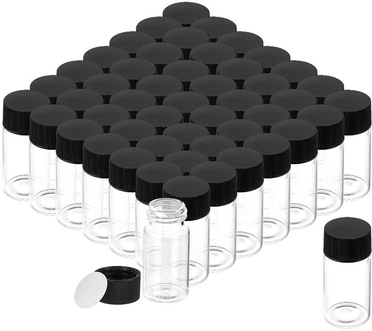 Dailygoods - 50 Stuks Kleine Glazen Vials voor Vloeistoffen en Creatieve Projecten