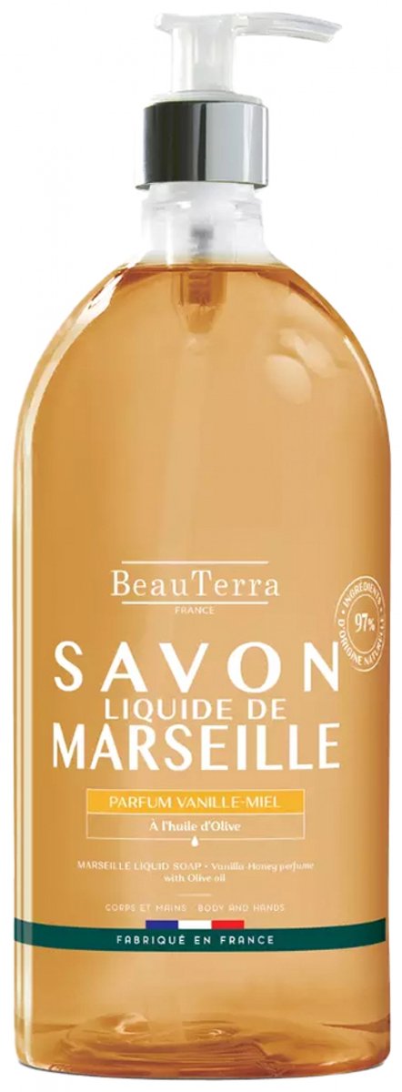 Beauterra Savon Marseille Vanille Miel Fl 1l