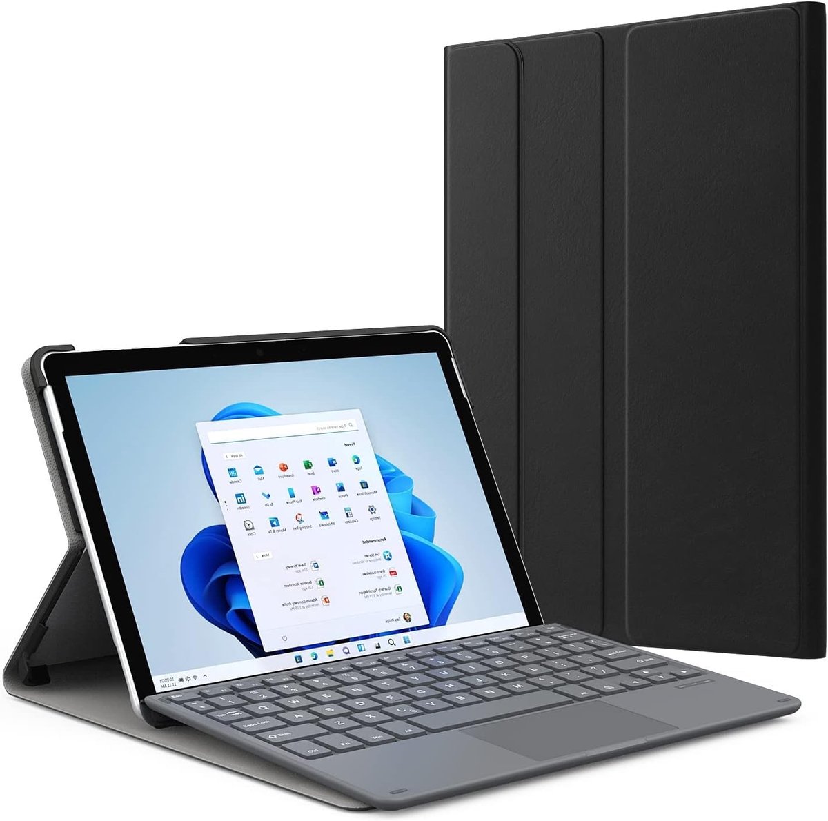 Dailygoods - MoKo Case voor Microsoft Surface Go 4/3/2/2018 - Ultra Lightweight Portfolio - Zwart - Beschermhoes - Voor Type Cover Keyboard - Bescherm