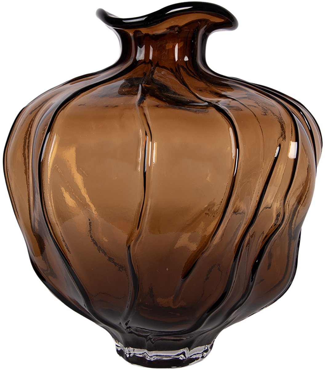 Clayre & Eef Vaas Ø 26x31 cm Bruin Glas