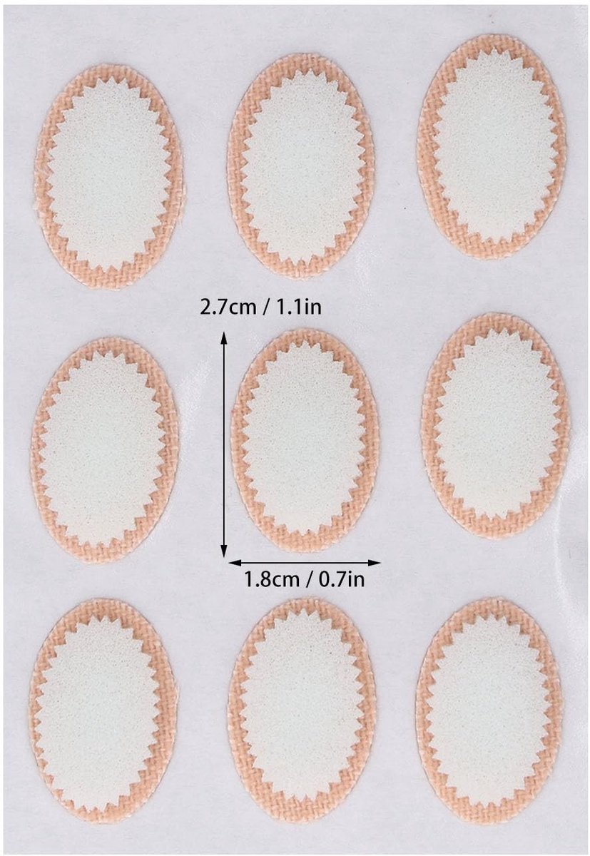 Dailygoods - Zachte Stoffen Spons Bunion Pads - Eeltverlichting - Reisvriendelijk - 36 Stuks - Likdoornbeschermer - Ideaal voor Hakken en Sneakers - C