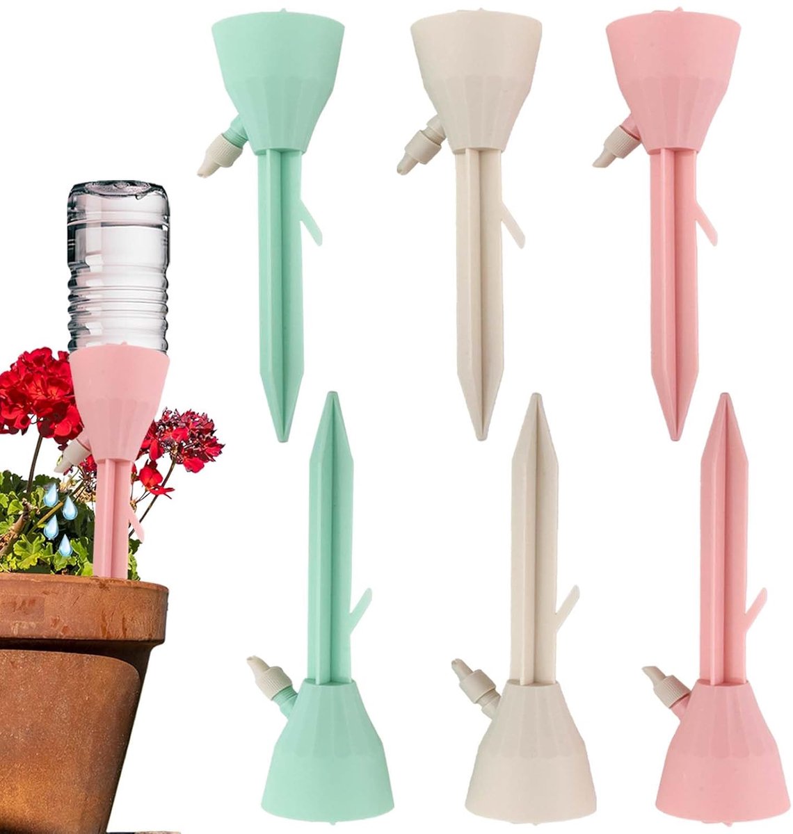 Druppelirrigatiesysteem voor potplanten - 6-delige automatische bewateringsset, plantbewateraars, auto-druppelset - Geschikt voor het bewateren van planten binnen en buiten