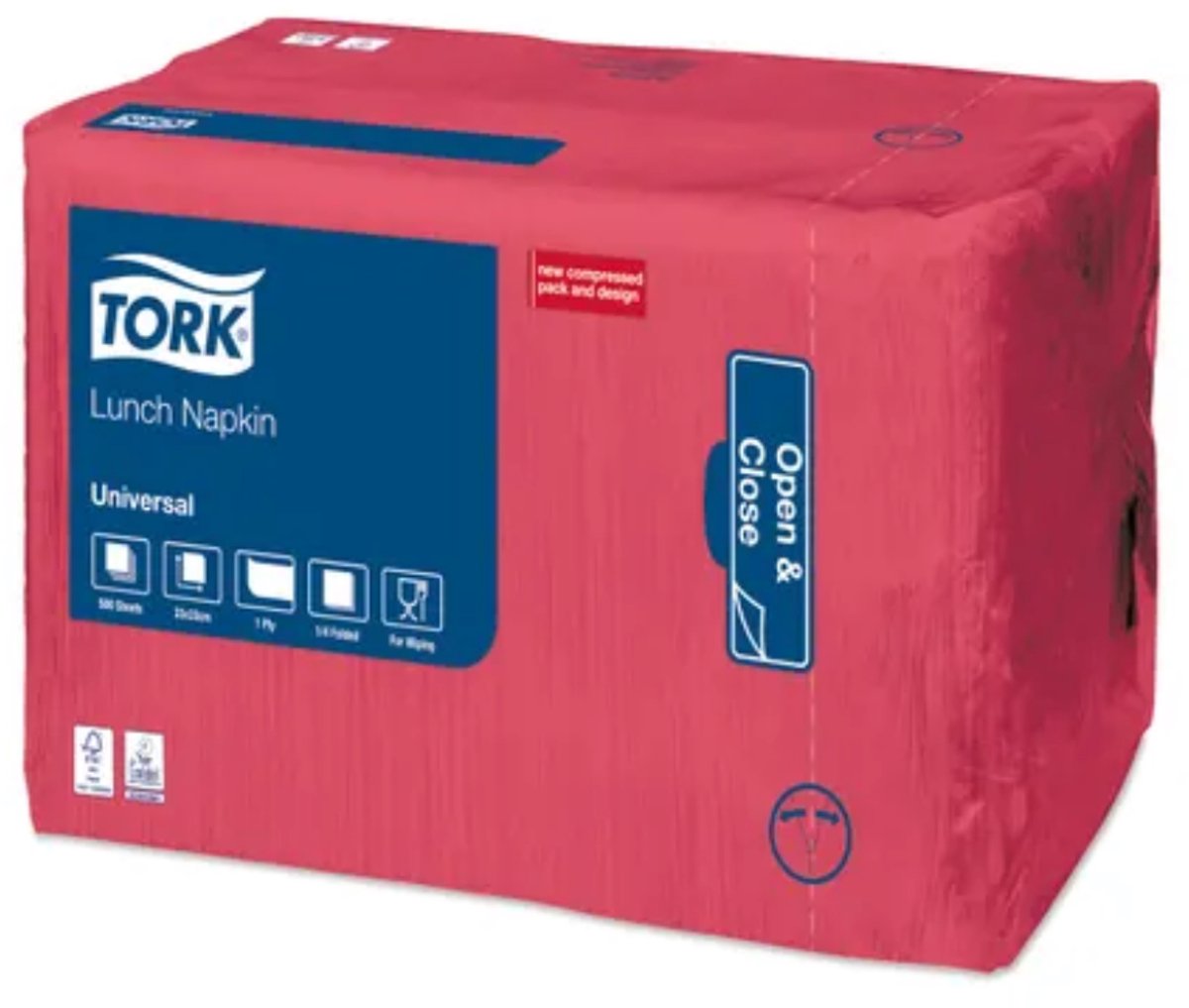 Tork 509307 lunchservet universal rood 32,5x32,5 cm 1-laags 4000 stuks (509307)