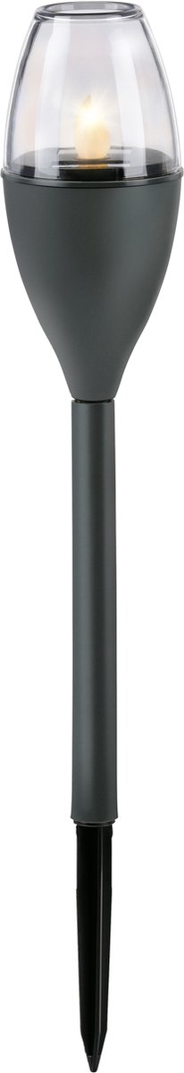 Grundig Solar Tuinlamp – Ø6 x 85 cm – Tuinverlichting met Grondpin - Flikkerende Gele LED – 6-8 uur Brandduur