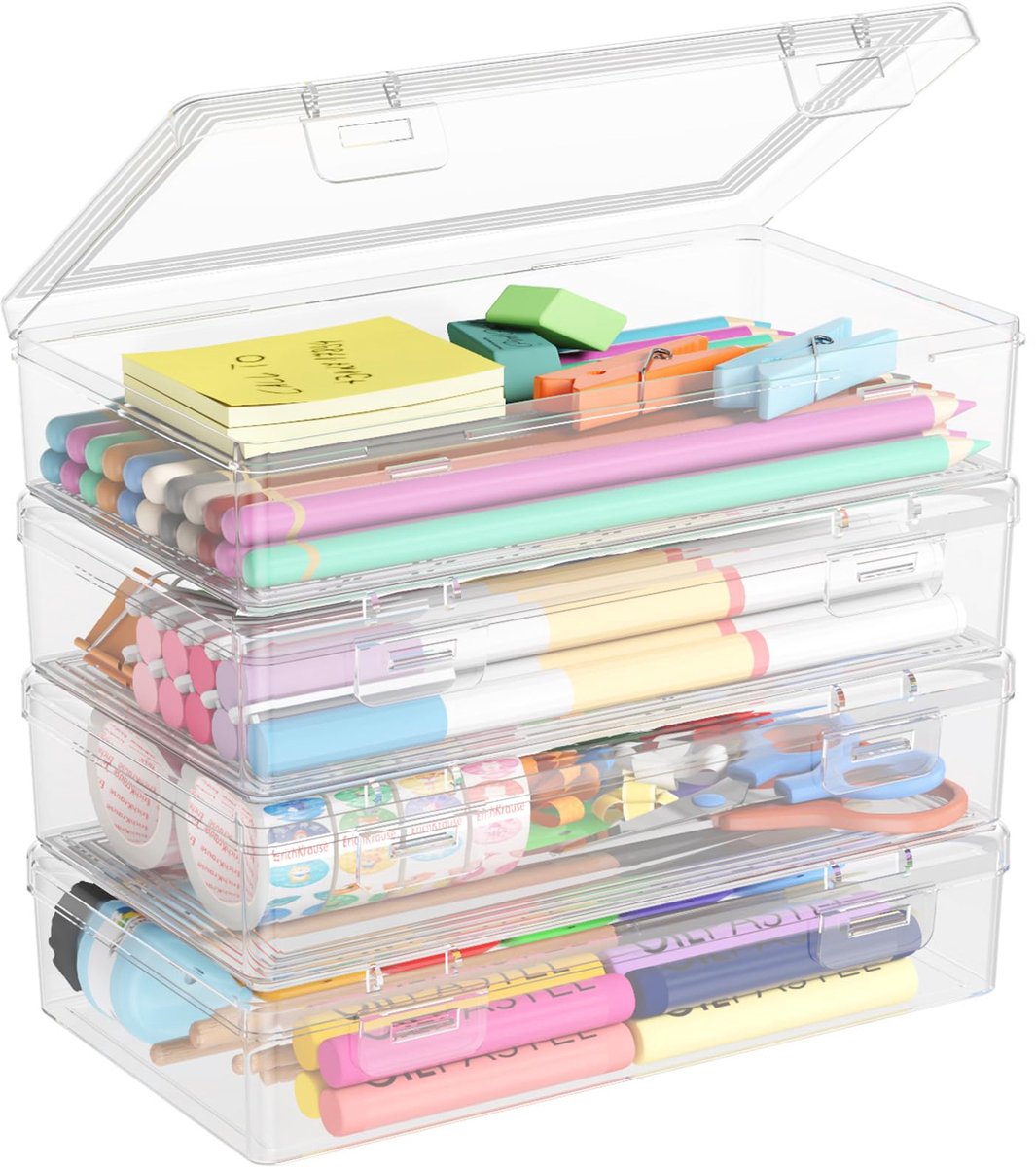 carmdering - Opbergdoos - Transparante Bewaarbox - Plastic Organizador - Snap-Sluiting - Stofdicht - BPA-vrij Kunststof - Compact Ontwerp - Ideaal Voor Reizen - 1 Stuk