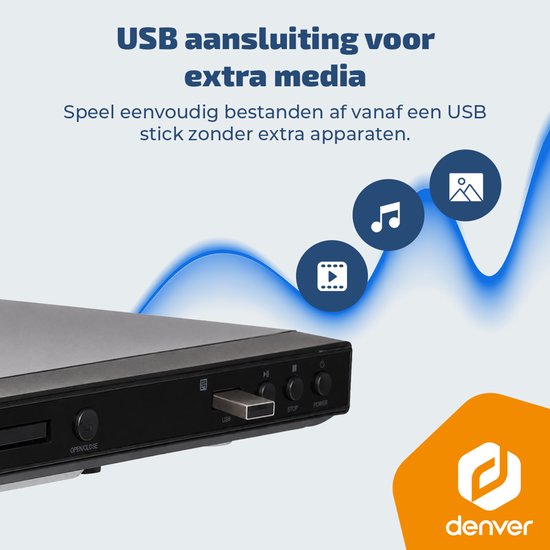 Denver DVD Speler met HDMI - Ondersteund FULL HD - CD Speler - Dolby Digital Decoder - USB / Scart - DVH1245- Zwart — afbeelding 2