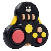 Zwart fidget toys vingertop spinner voor volwassenen en kinderen – handzaam anti stress speelgoed met druk knopjes, draaifunctie en schuifelementen – compact sensorisch ontspannings speelgoed