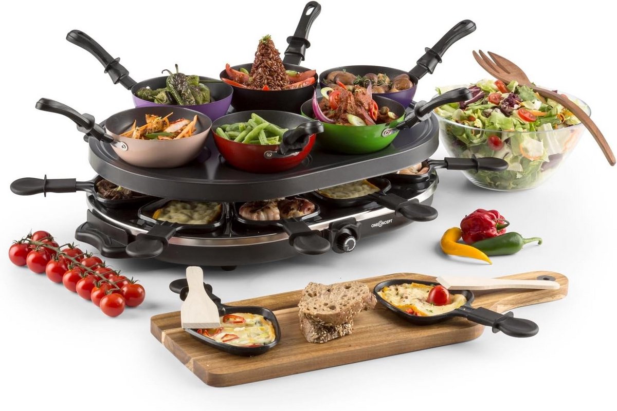Multifunctionele Raclette en Wok Grill voor 8 Personen - 1200W
