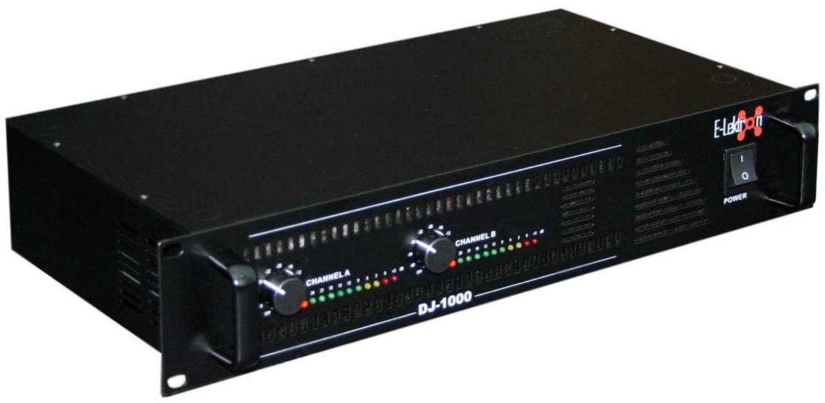 E-Lektron DJ-1000 - PA-versterker - 2 x 500 watt piekvermogen - 19 inch rackmodel