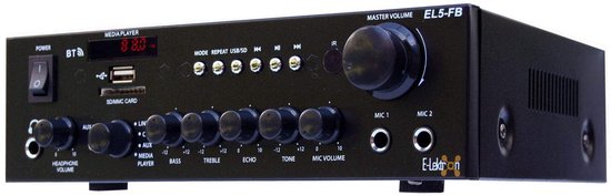 E-Lektron EL5-FB - Stereo versterker - Met Bluetooth en karaokefunctie - USB en SD mediaspeler — afbeelding 5