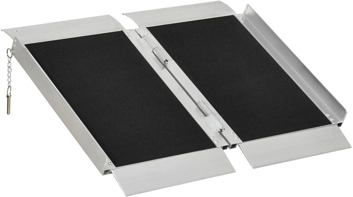 MakkelijkMooi Oprijplaat van Aluminium - Drempelhulp - Antislip Oppervlak - Verhoogde Veiligheidsranden - Opvouwbaar&Draagbaar
