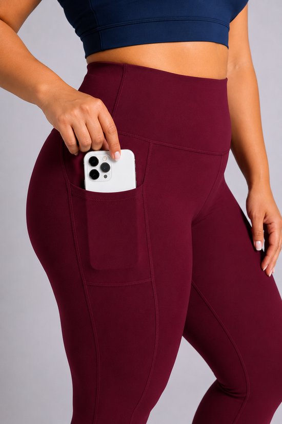 SparkNine Softcurve plus size legging - met zijzakken - 5XL - rood - zachte stof - ademend - niet doorschijnend — afbeelding 4