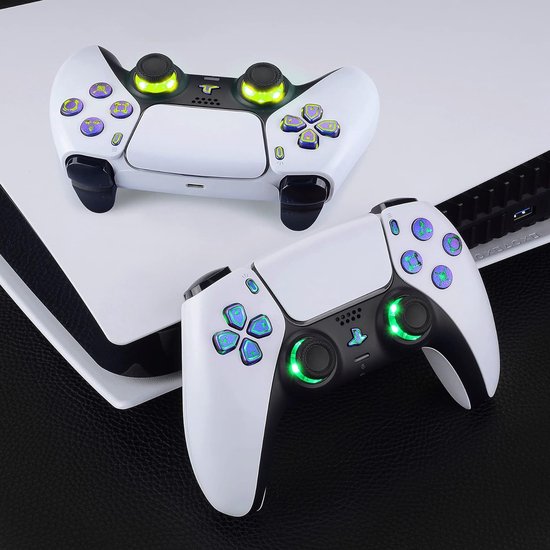 Verlichte Knoppen Controller - LED Knoppen Set - Gaming Personaliseren - 7 Kleuren 9 Modi - 10 g - Paars Blauw — afbeelding 3