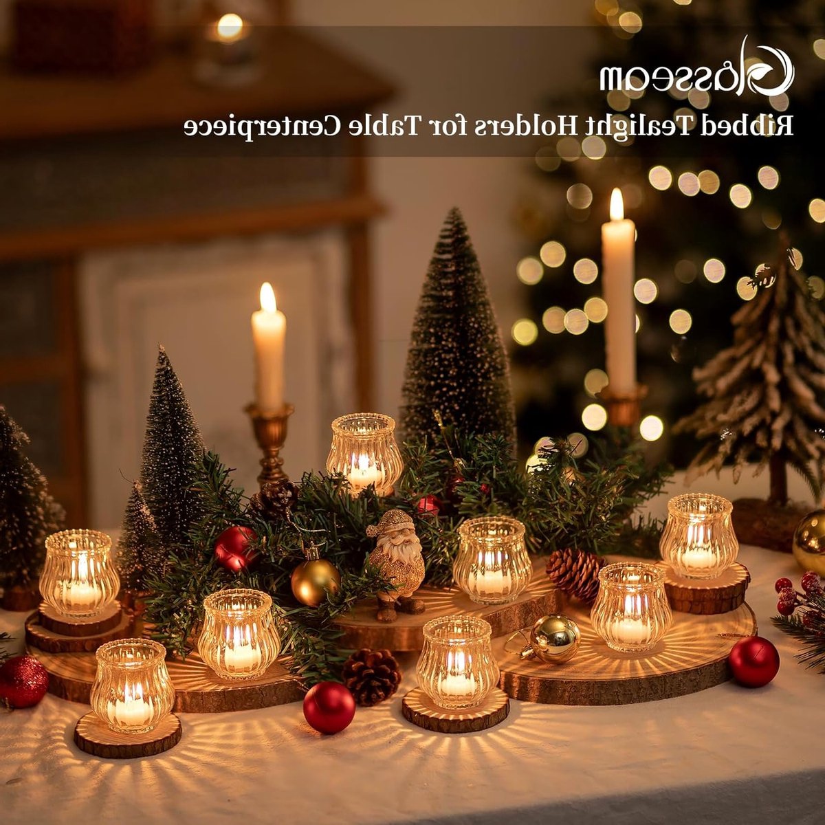 Set van 24 Ribbel Tealight Houder voor Kaarsen - Perfect voor Bruiloften en Kerstdecoratie, Stijlvolle Tafeldecoratie voor Feesten — cadeau in Cadeau-ideeën - foto 2
