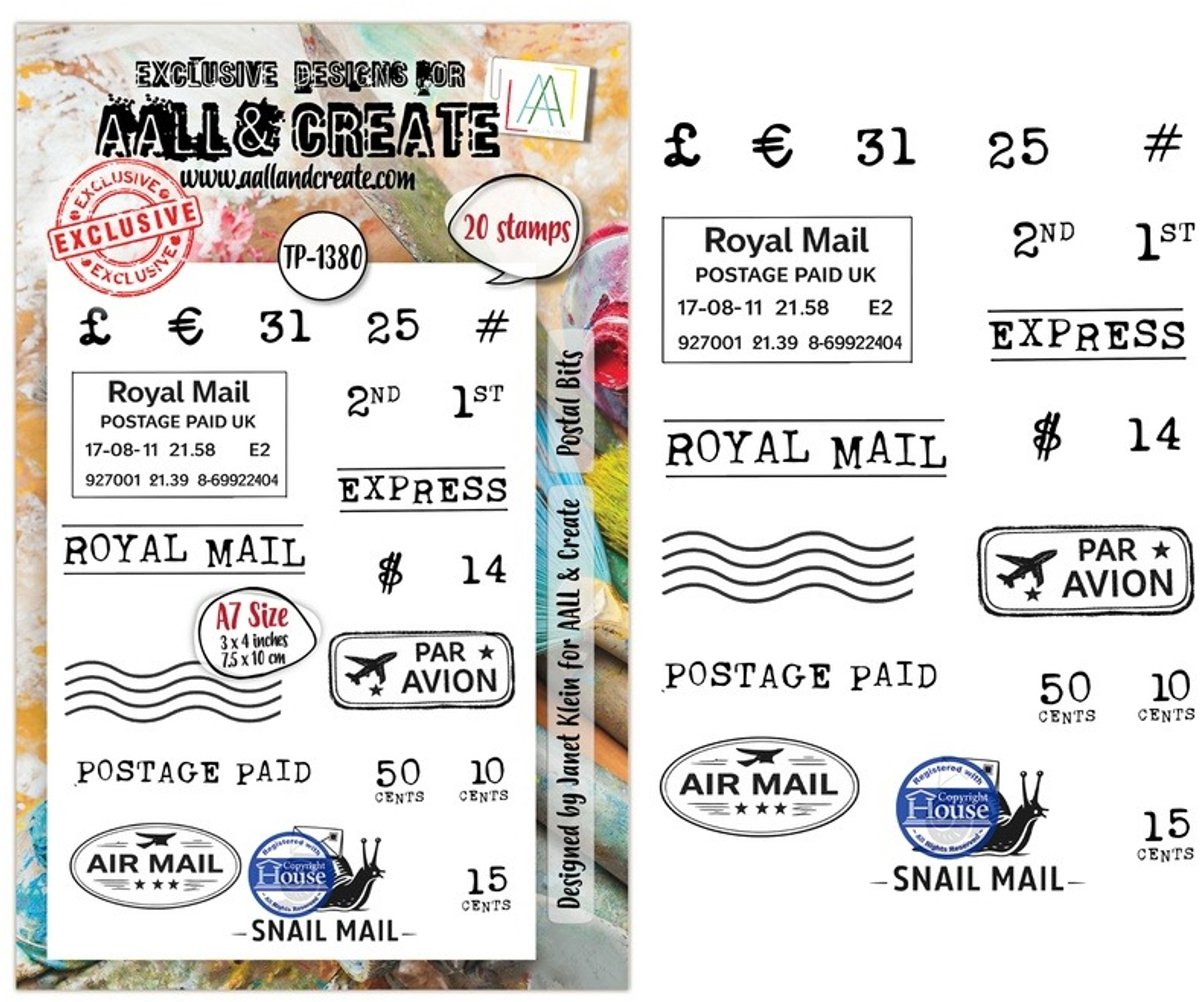 Aall & Create clearstamps A7 - Postal bits