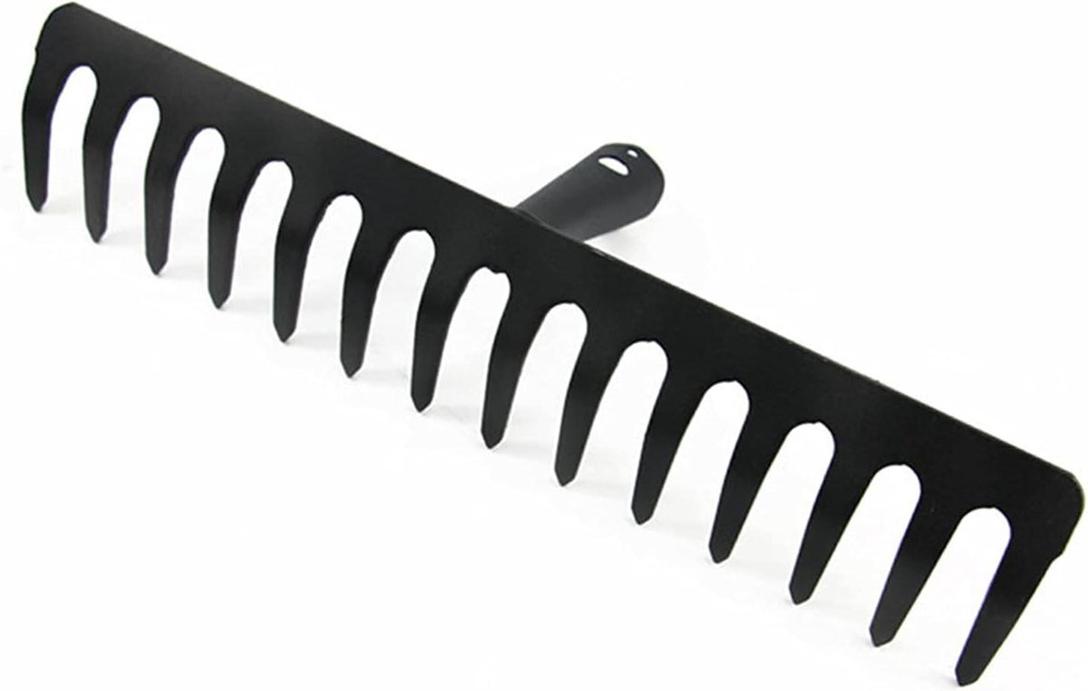 Tuinhark 14-Tands - Bladhark Hooihark - Bladeren Verzamelen - Zware Koolstofstaal - 300 g - One Color